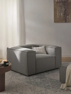 Butacas|Sillones>Westwing Collection Sillón en tejido bouclé Lennon Bouclé gris pardo