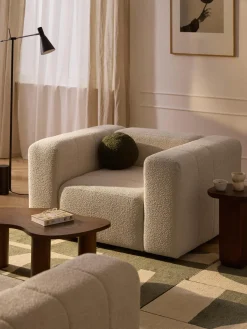 Butacas|Sillones>Westwing Collection Sillón en tejido bouclé Lena Bouclé beige