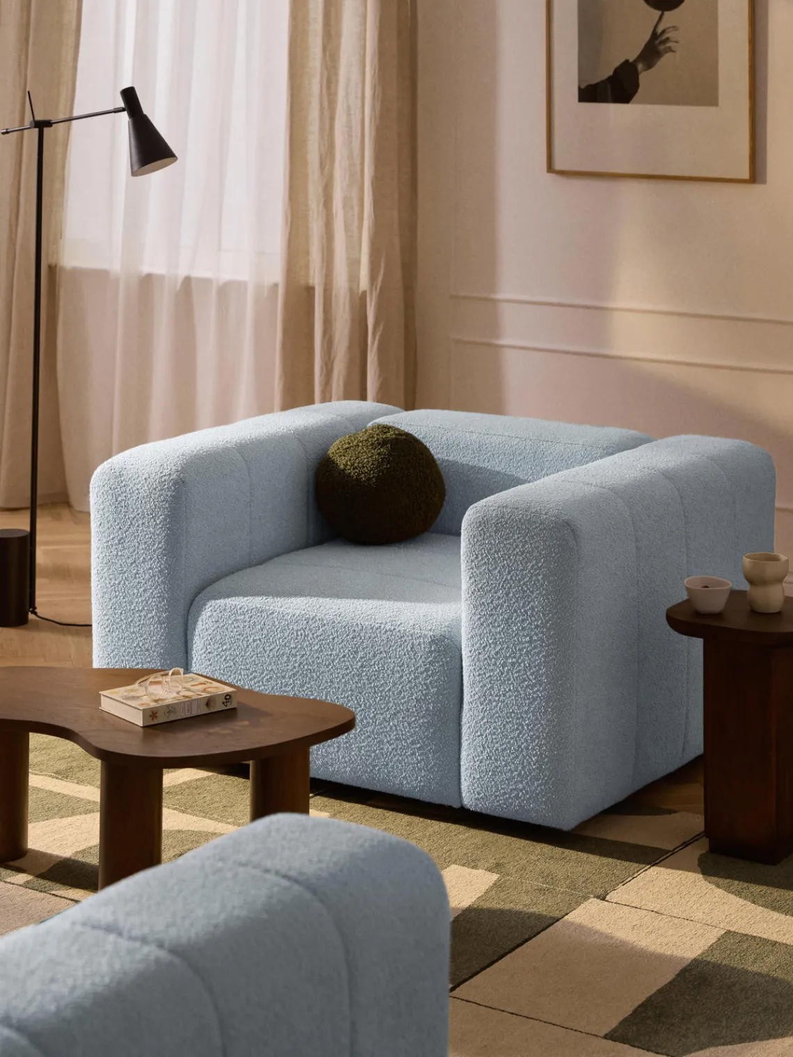 Hot Sillón en tejido bouclé Lena Butacas|Sillones