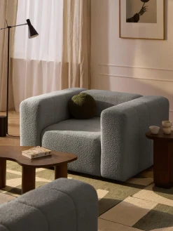 Butacas|Sillones>Westwing Collection Sillón en tejido bouclé Lena Bouclé gris