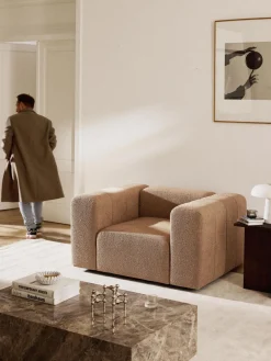 Butacas|Sillones>Westwing Collection Sillón en tejido bouclé Lena Bouclé beige