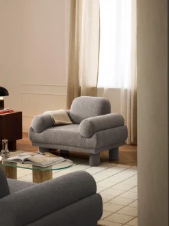 Online Sillón en tejido bouclé Lilo Butacas|Sillones