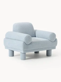 Butacas|Sillones>Westwing Collection Sillón en tejido bouclé Lilo Bouclé azul claro