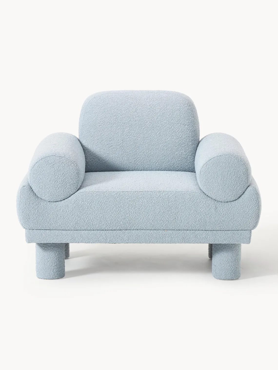 Butacas|Sillones>Westwing Collection Sillón en tejido bouclé Lilo Bouclé azul claro