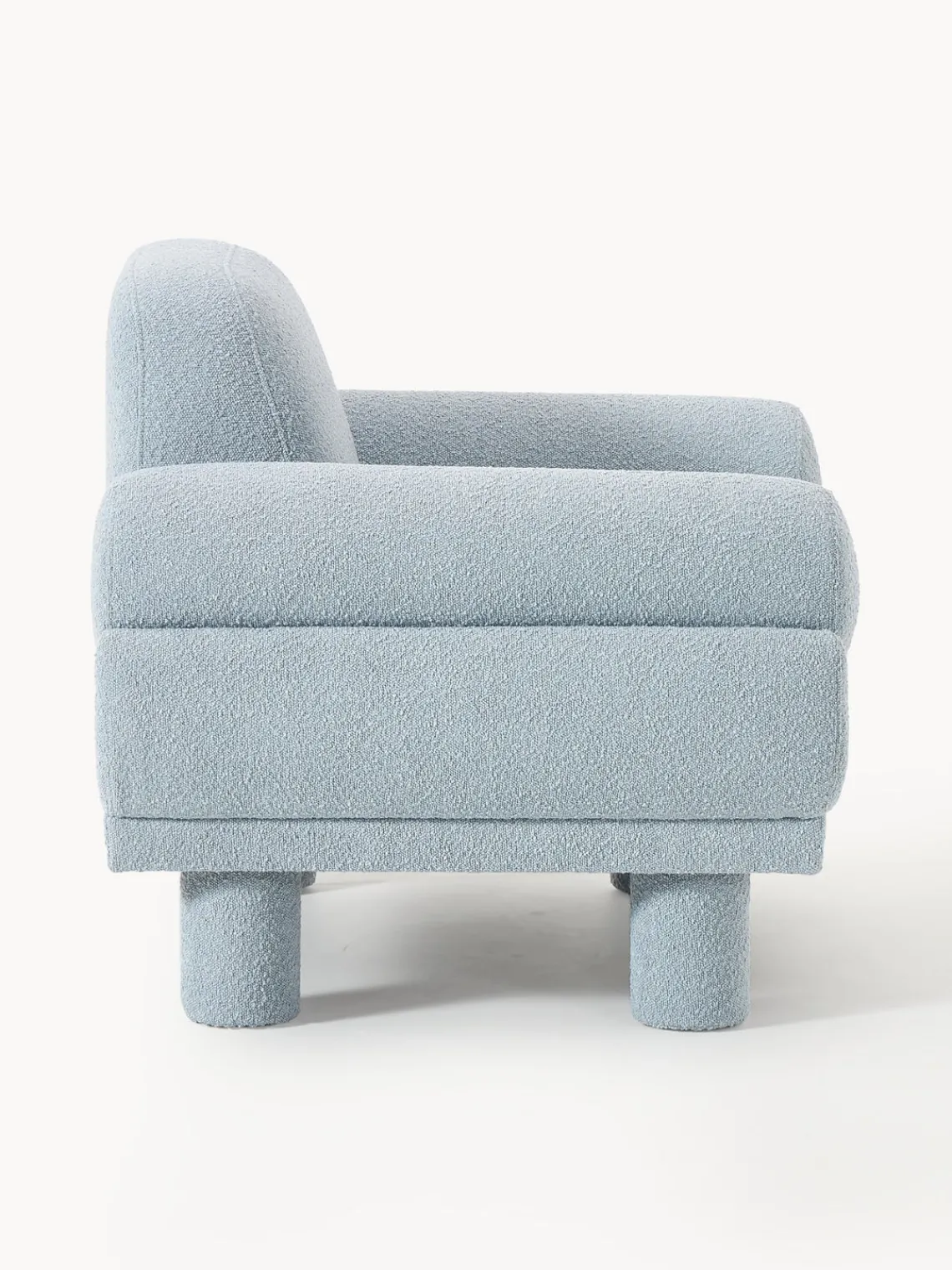 Butacas|Sillones>Westwing Collection Sillón en tejido bouclé Lilo Bouclé azul claro