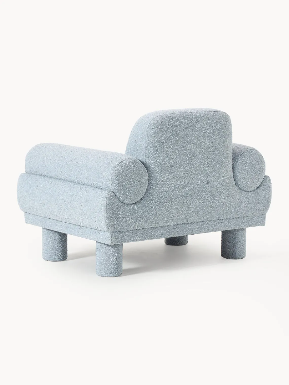 Butacas|Sillones>Westwing Collection Sillón en tejido bouclé Lilo Bouclé azul claro