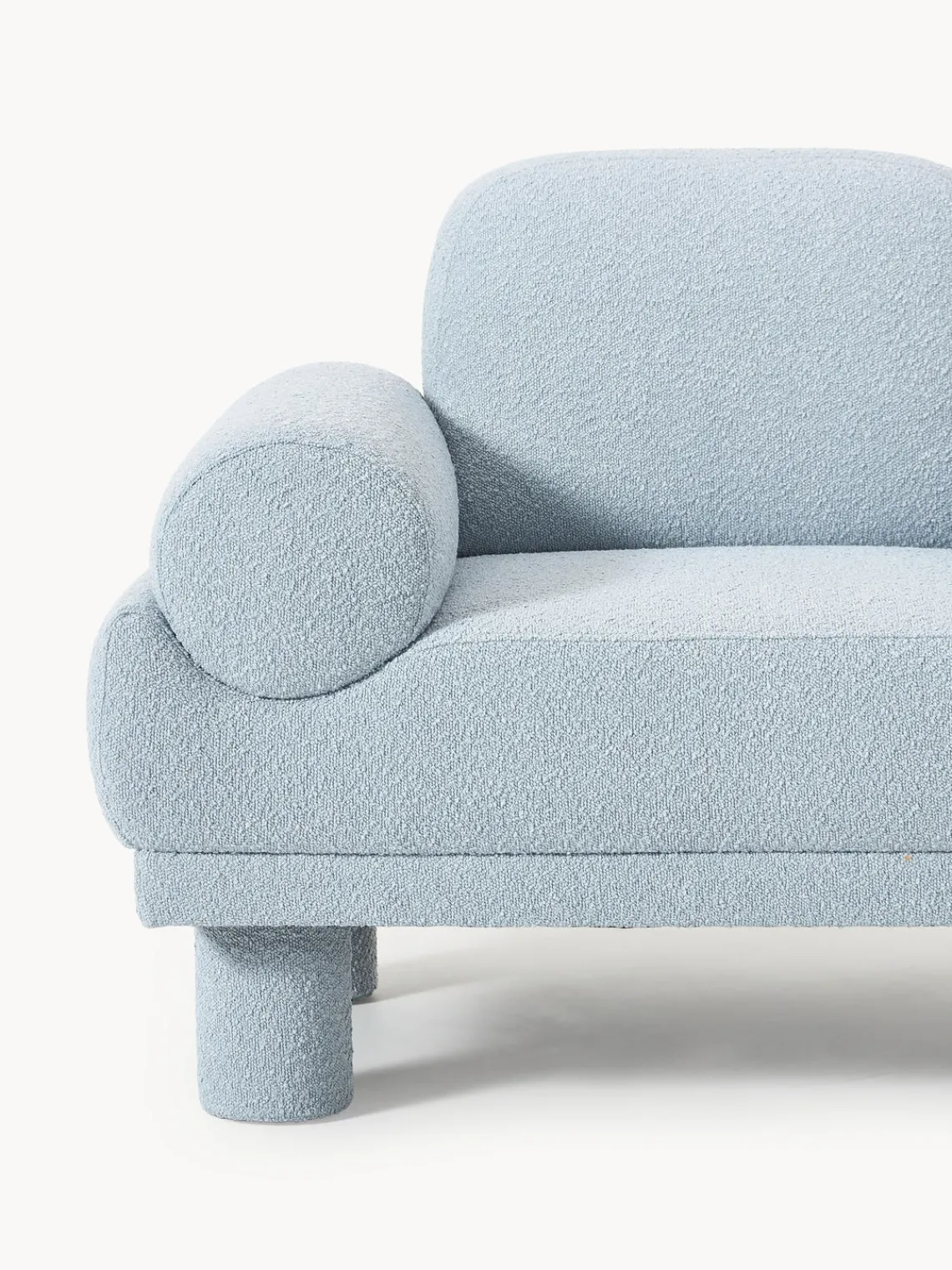 Butacas|Sillones>Westwing Collection Sillón en tejido bouclé Lilo Bouclé azul claro