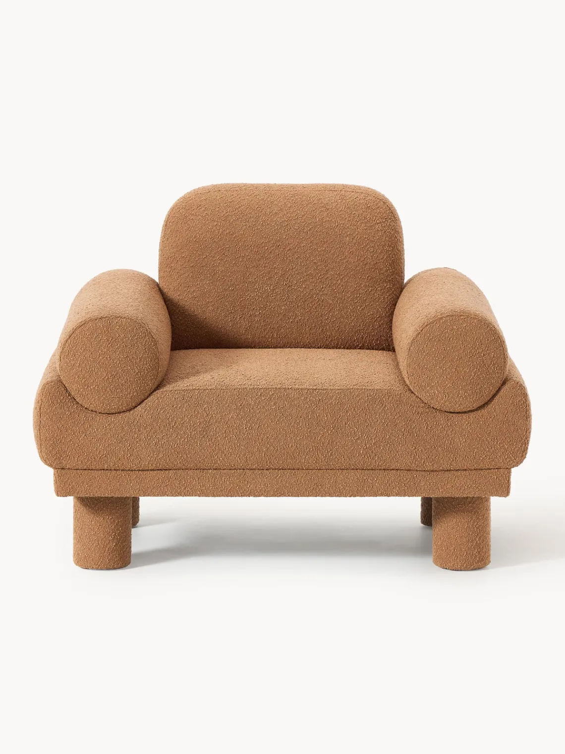 Butacas|Sillones>Westwing Collection Sillón en tejido bouclé Lilo Bouclé marrón claro