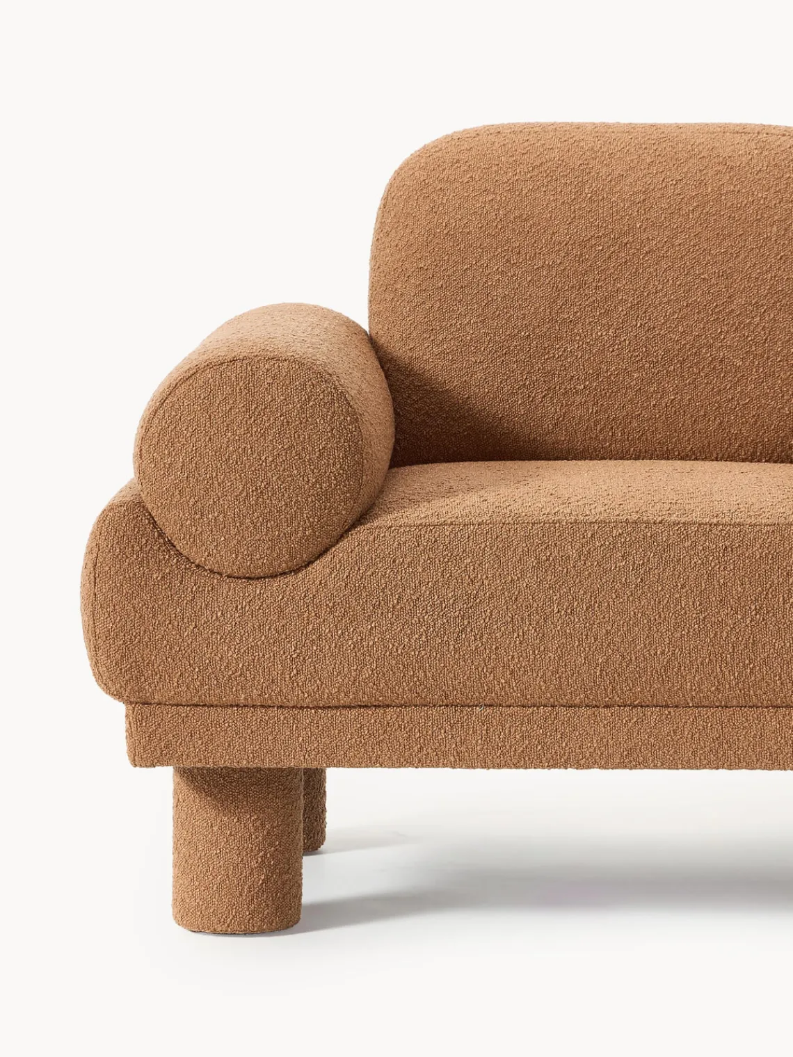 Butacas|Sillones>Westwing Collection Sillón en tejido bouclé Lilo Bouclé marrón claro