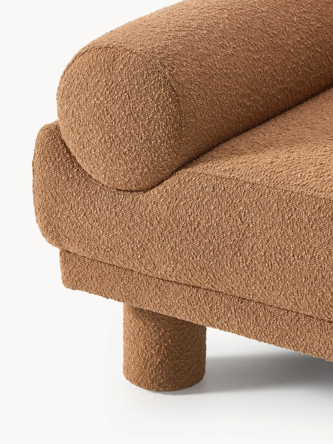Butacas|Sillones>Westwing Collection Sillón en tejido bouclé Lilo Bouclé marrón claro