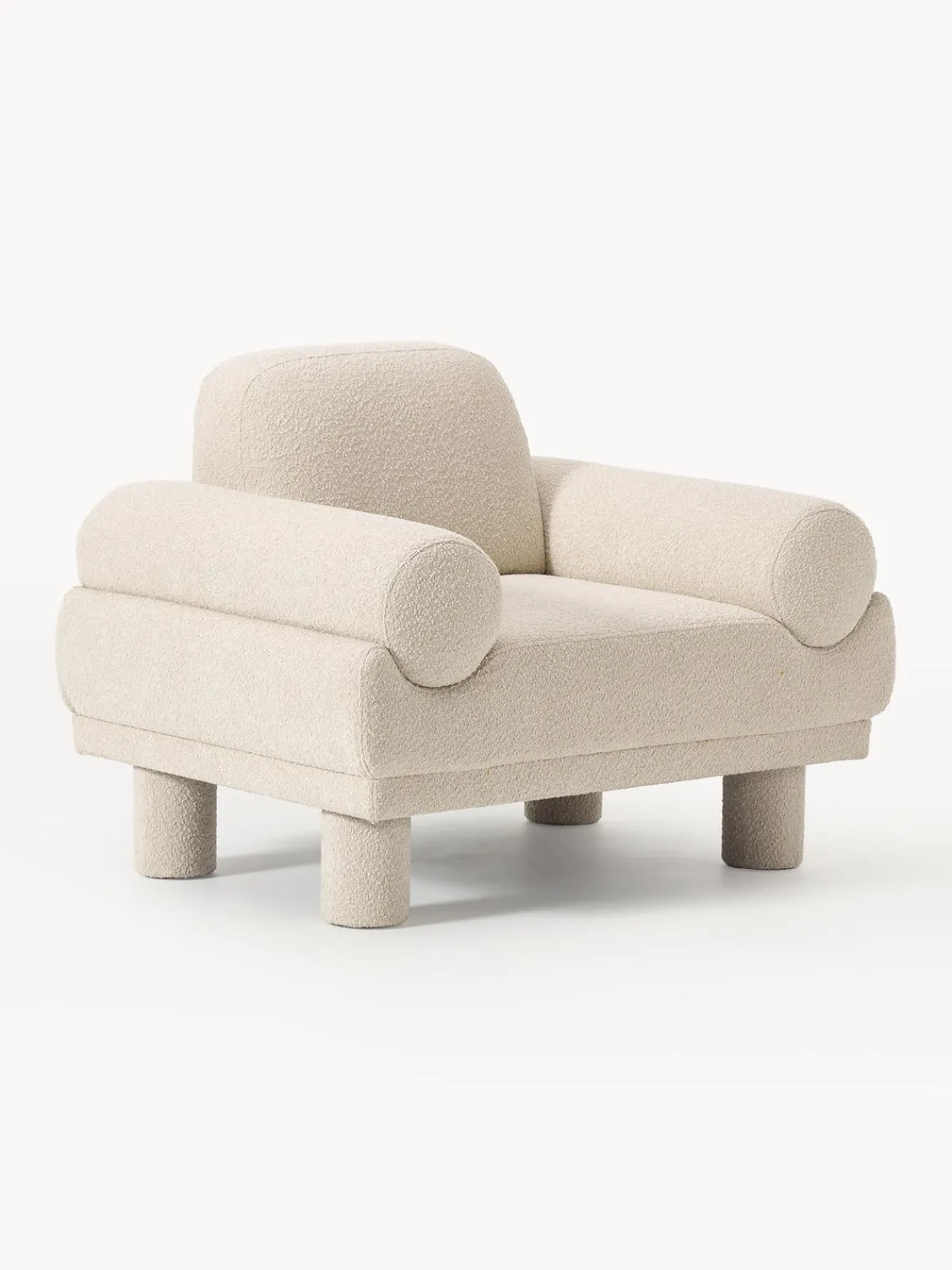 Butacas|Sillones>Westwing Collection Sillón en tejido bouclé Lilo Bouclé beige claro