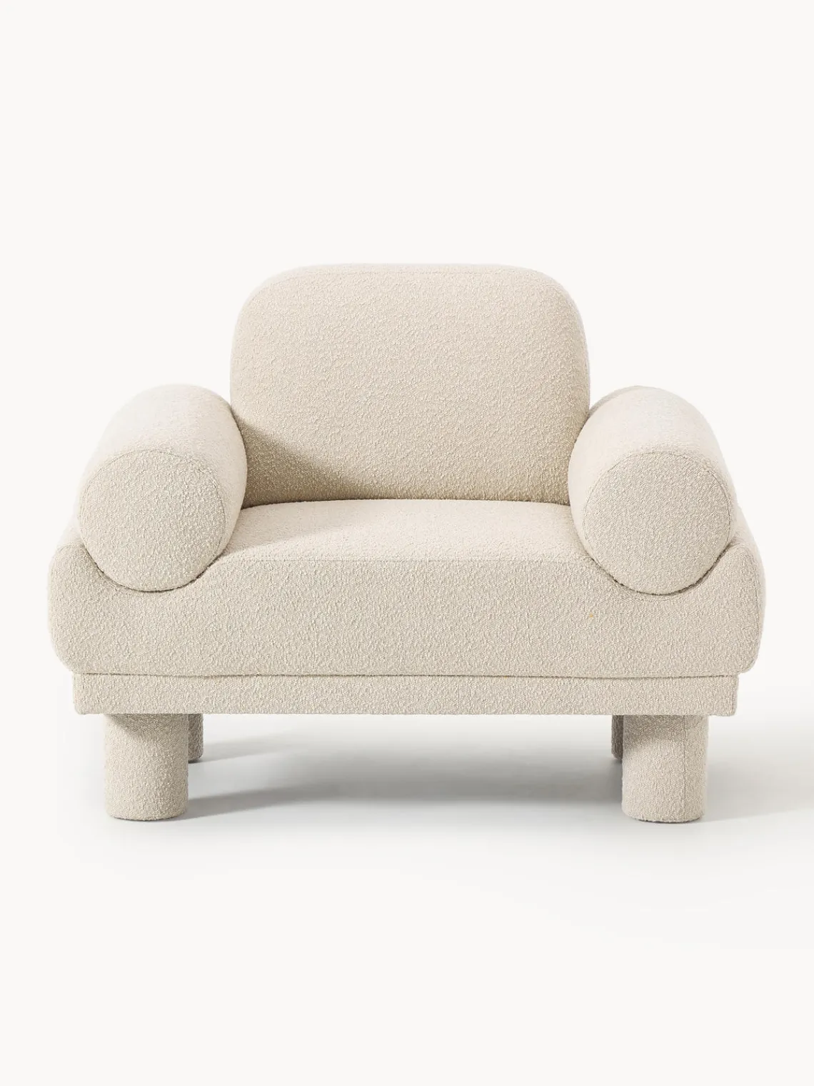 Butacas|Sillones>Westwing Collection Sillón en tejido bouclé Lilo Bouclé beige claro