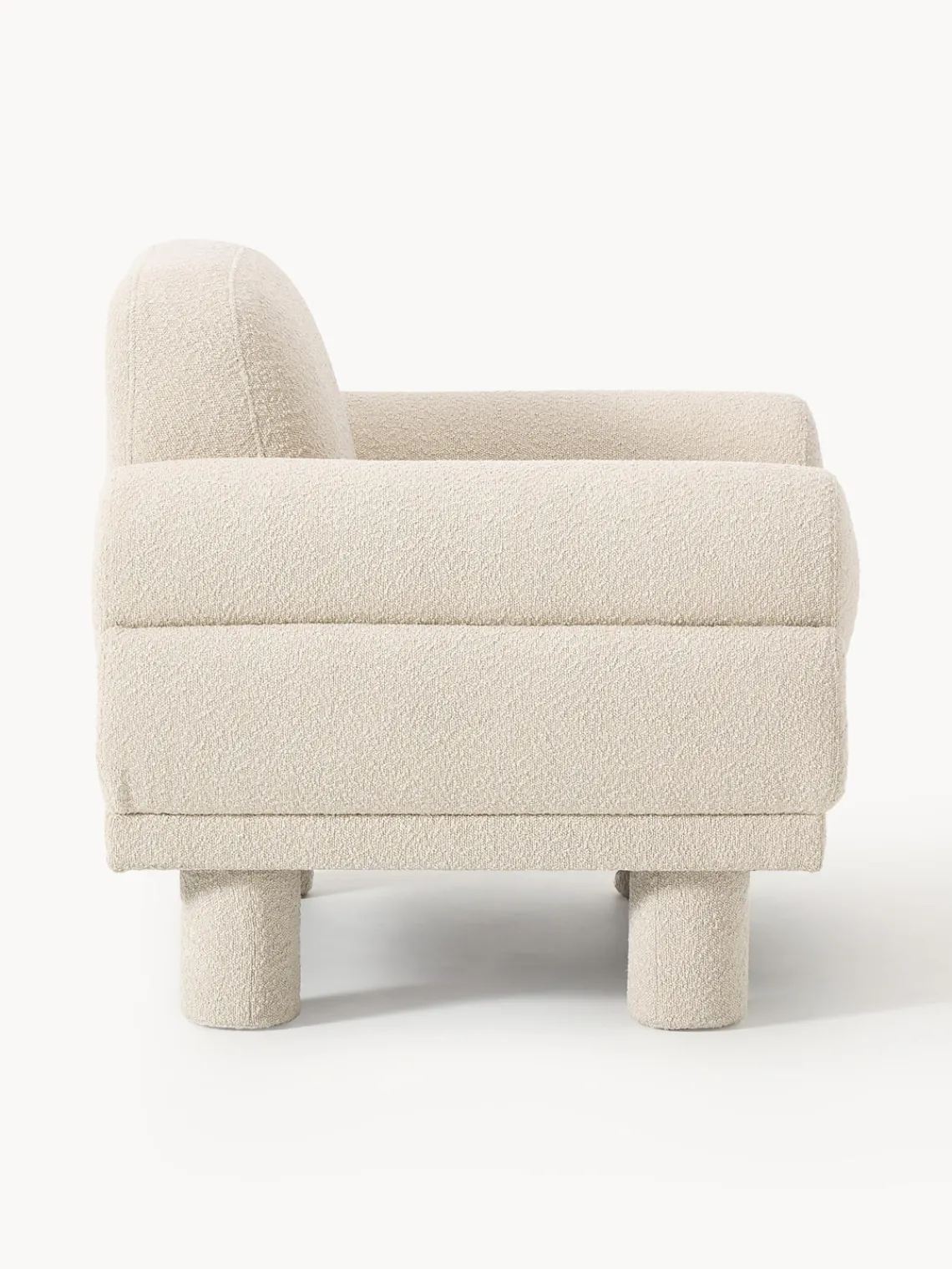 Butacas|Sillones>Westwing Collection Sillón en tejido bouclé Lilo Bouclé beige claro