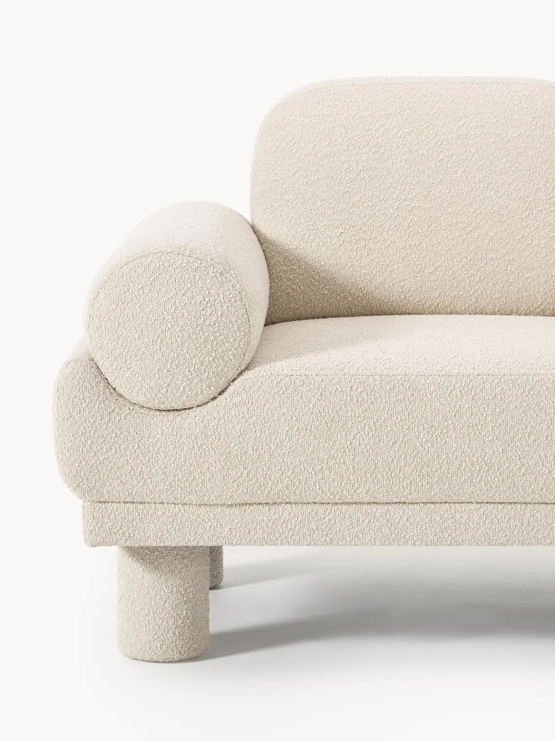 Butacas|Sillones>Westwing Collection Sillón en tejido bouclé Lilo Bouclé beige claro