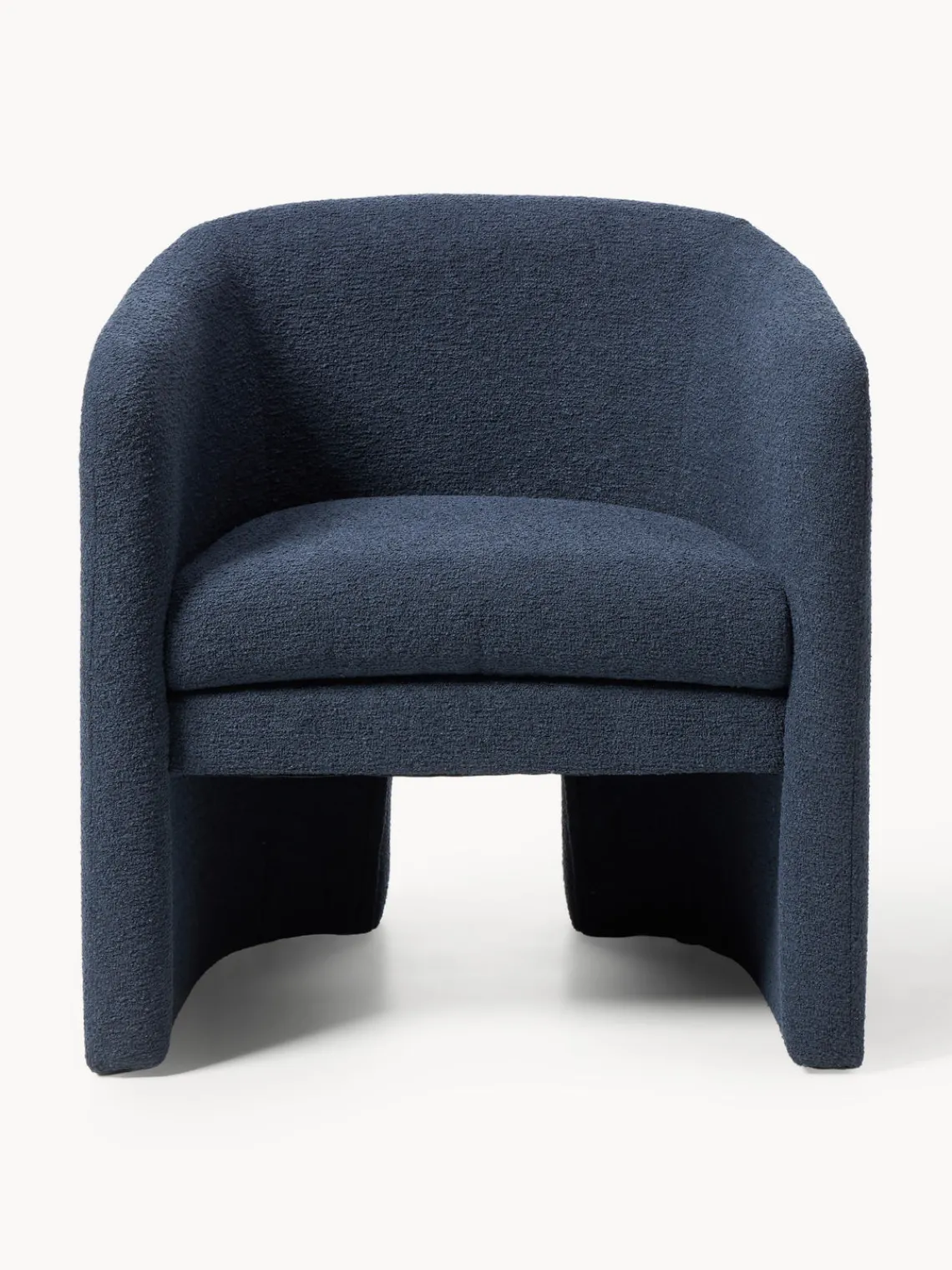 Sillones Pequeños|Sillones>Westwing Collection Sillón en tejido bouclé Mairo Bouclé gris azulado