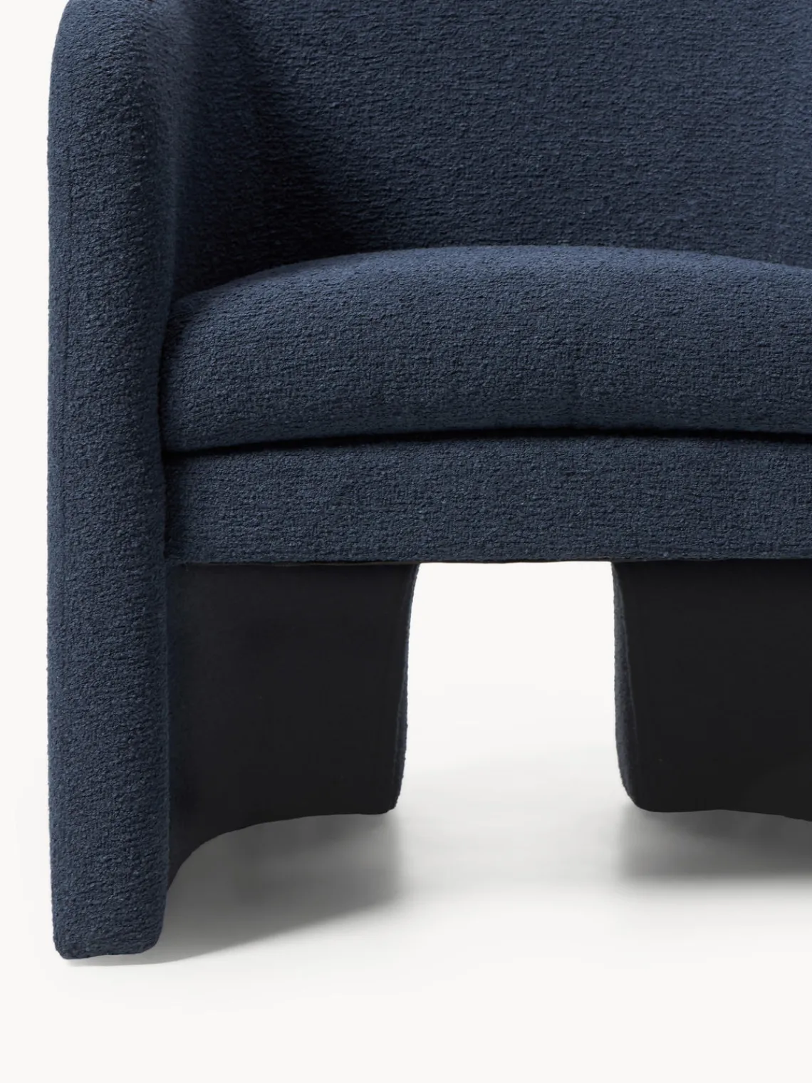 Sillones Pequeños|Sillones>Westwing Collection Sillón en tejido bouclé Mairo Bouclé gris azulado