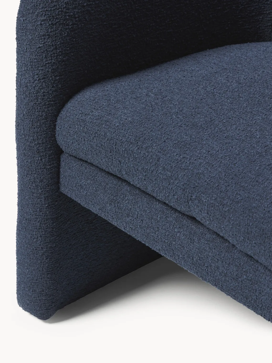 Sillones Pequeños|Sillones>Westwing Collection Sillón en tejido bouclé Mairo Bouclé gris azulado