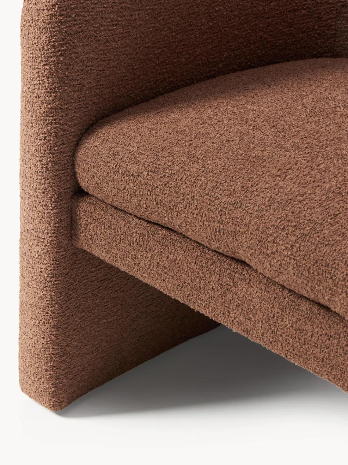 Sillones Pequeños|Sillones>Westwing Collection Sillón en tejido bouclé Mairo Bouclé marrón