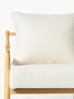 Sillones Pequeños|Sillones></noscript>Westwing Collection Sillón en tejido bouclé Mikkel Bouclé blanco Off White, madera de caucho pintado