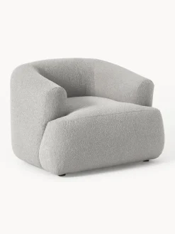 Butacas|Sillones>Westwing Collection Sillón en tejido bouclé Sofia Bouclé gris claro