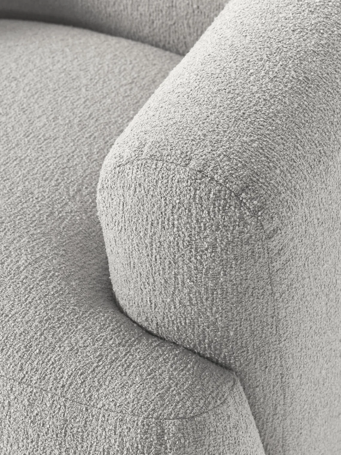 Butacas|Sillones>Westwing Collection Sillón en tejido bouclé Sofia Bouclé gris claro