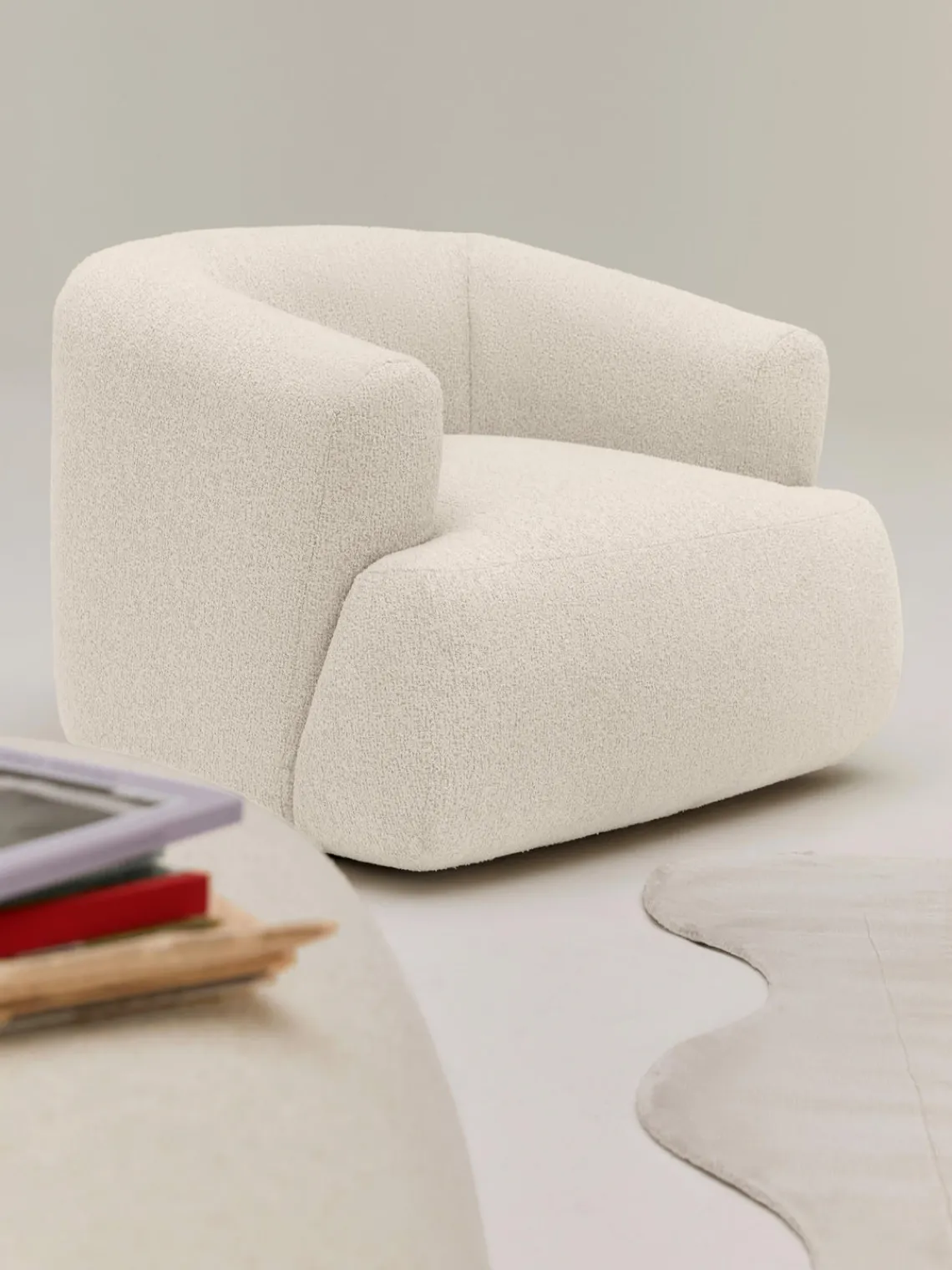 Online Sillón en tejido bouclé Sofia Butacas|Sillones