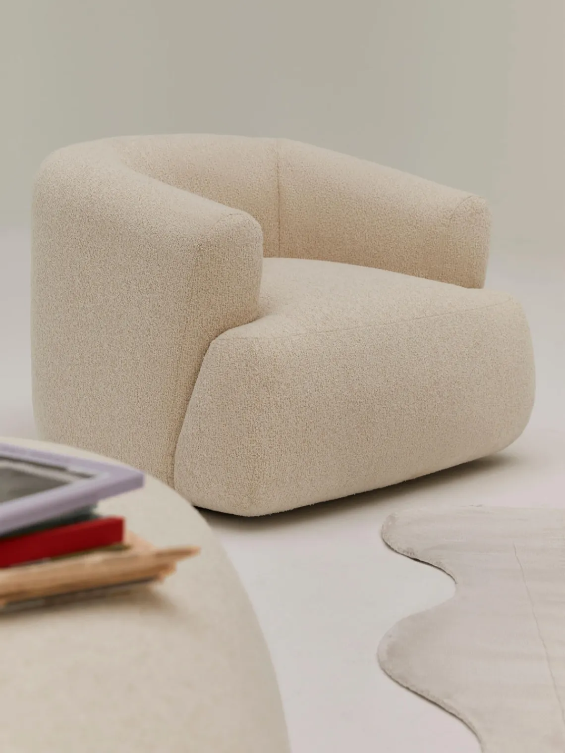 Clearance Sillón en tejido bouclé Sofia Butacas|Sillones