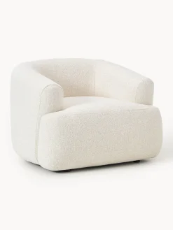 Butacas|Sillones>Westwing Collection Sillón en tejido bouclé Sofia Bouclé jaspeado, blanco crema