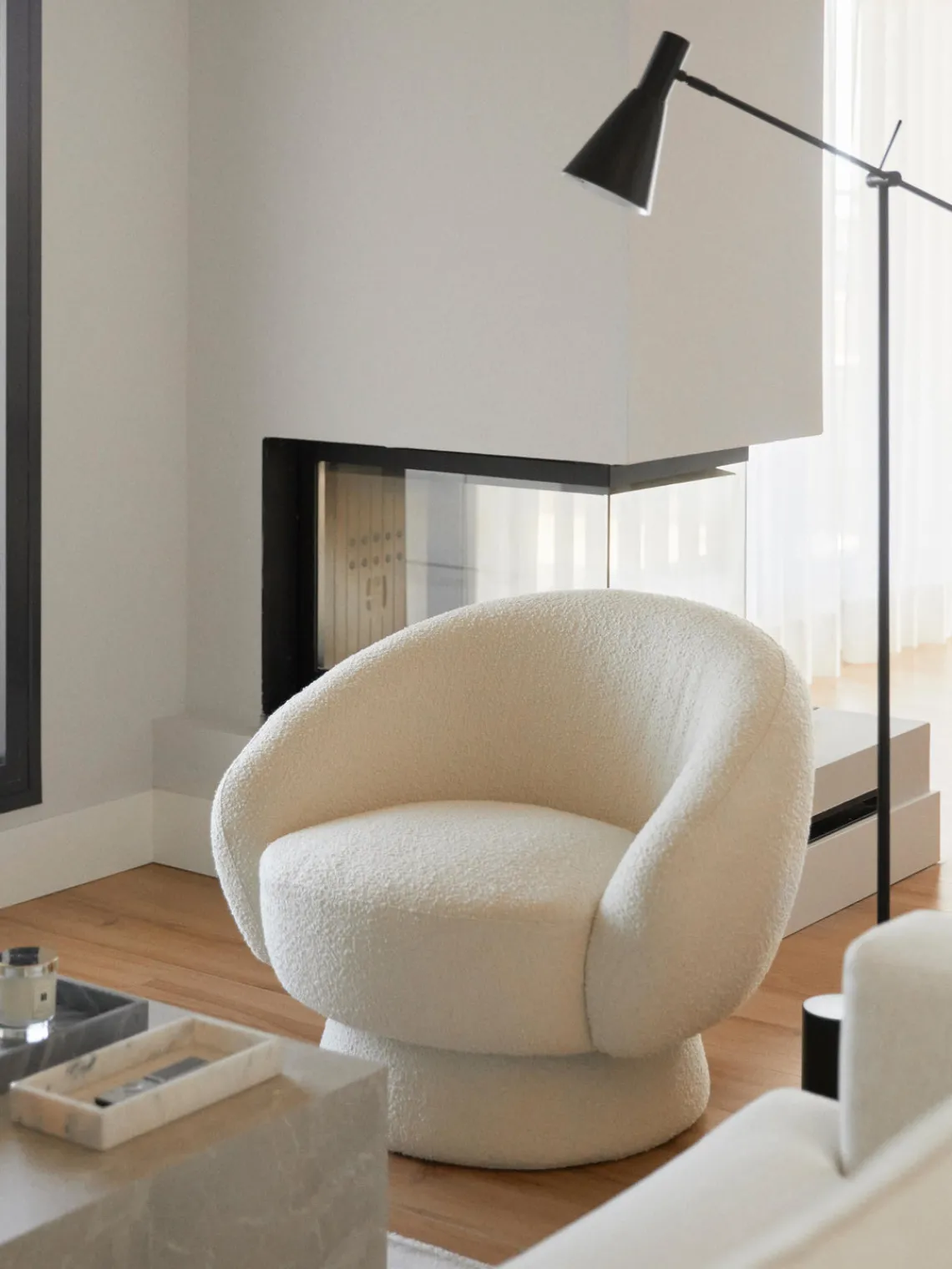 Sillones Pequeños|Sillones>Bloomingville Sillón en tejido bouclé Ted