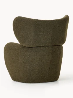 Sillones Pequeños|Sillones></noscript>Westwing Collection Sillón en tejido bouclé Teyvat Bouclé verde oscuro