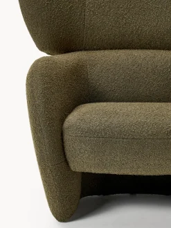 Sillones Pequeños|Sillones></noscript>Westwing Collection Sillón en tejido bouclé Teyvat Bouclé verde oscuro