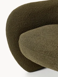 Sillones Pequeños|Sillones></noscript>Westwing Collection Sillón en tejido bouclé Teyvat Bouclé verde oscuro