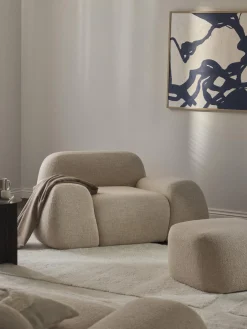 Sillón en tejido bouclé Wolke Sillones Pequeños|Sillones