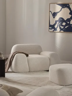Outlet Sillón en tejido bouclé Wolke Sillones Pequeños|Sillones