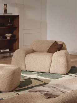 Outlet Sillón en tejido bouclé Wolke Sillones Pequeños|Sillones