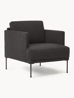 Butacas|Sillones>Westwing Collection Sillón Fluente Tejido grueso gris antracita