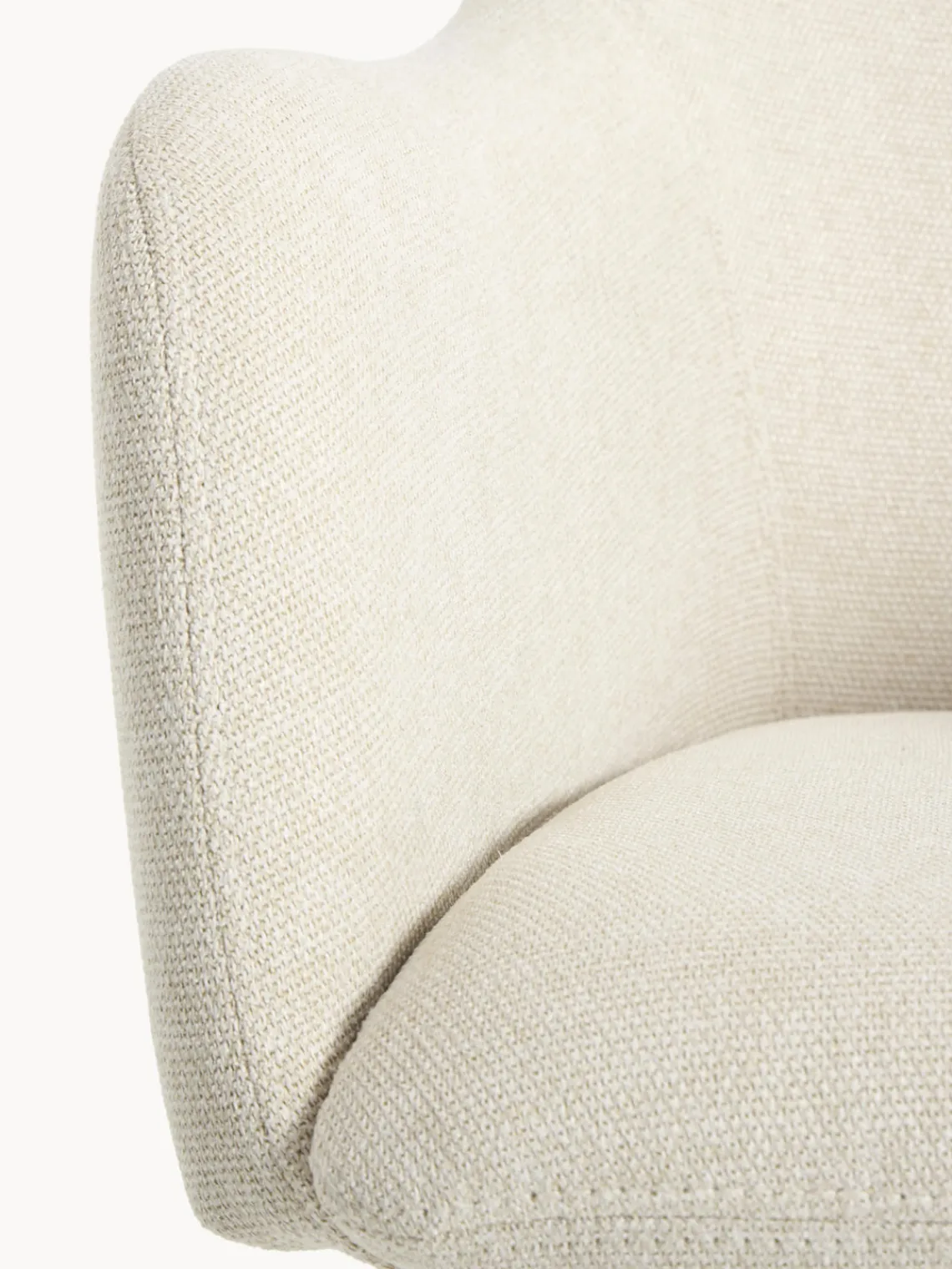 Sillas Con Reposabrazos|Sillas>Westwing Collection Sillón giratorio con reposabrazos Isla Tejido blanco Off White, plateado brillante