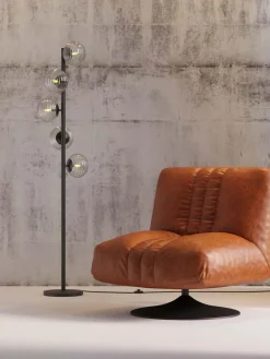 Outlet Sillón giratorio de cuero Napa Sillones Pequeños|Sillones