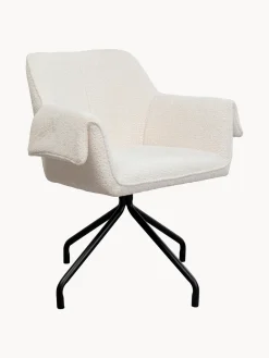 Sillas Con Reposabrazos|Sillas>Kare Design Sillón giratorio en tejido bouclé Bess