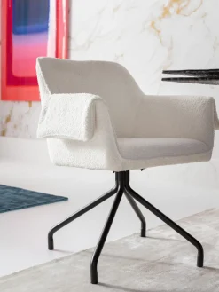Sillas Con Reposabrazos|Sillas>Kare Design Sillón giratorio en tejido bouclé Bess