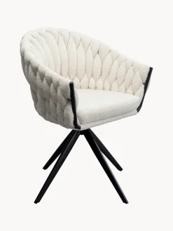 New Sillón giratorio en tejido bouclé Dean Sillas Con Reposabrazos|Sillas