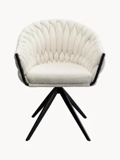 New Sillón giratorio en tejido bouclé Dean Sillas Con Reposabrazos|Sillas