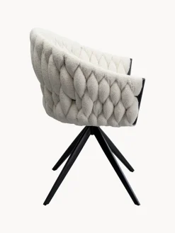 New Sillón giratorio en tejido bouclé Dean Sillas Con Reposabrazos|Sillas