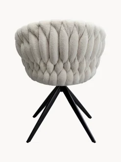 New Sillón giratorio en tejido bouclé Dean Sillas Con Reposabrazos|Sillas