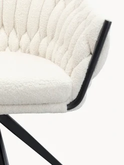 New Sillón giratorio en tejido bouclé Dean Sillas Con Reposabrazos|Sillas
