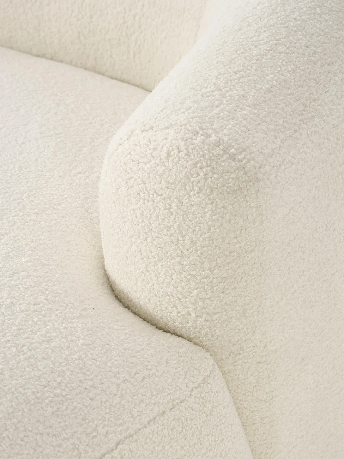 Butacas|Sillones>Westwing Collection Sillón grande de borreguillo Sofia Tejido blanco Off White