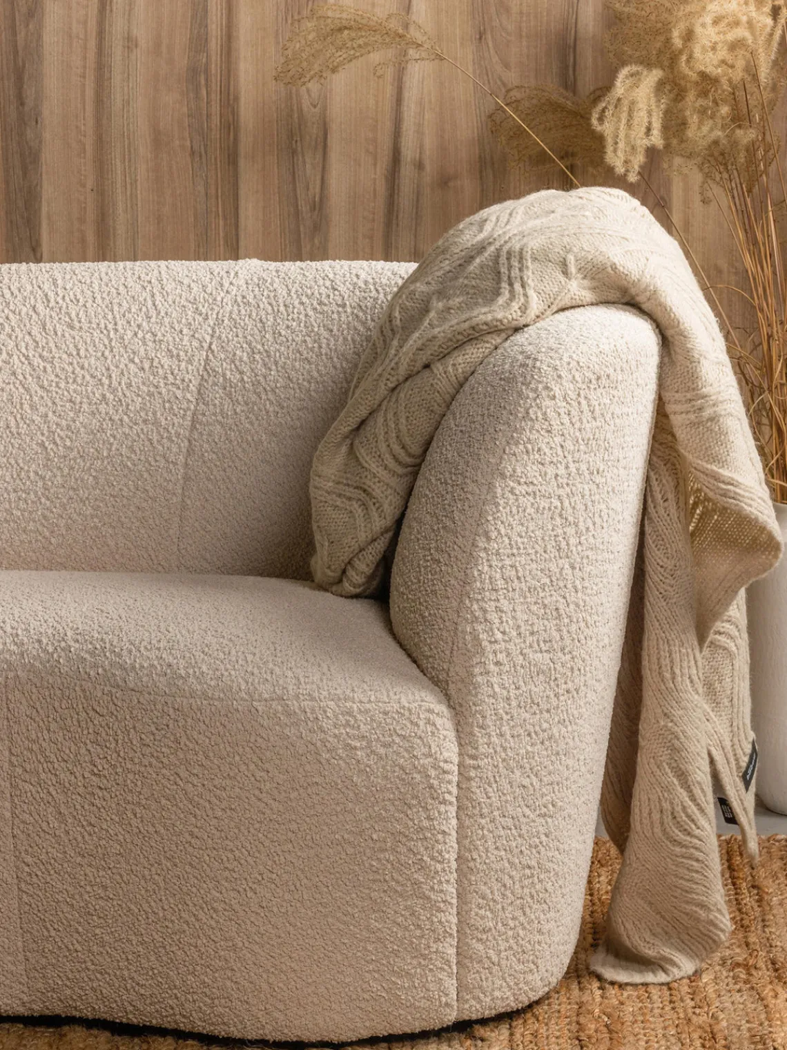 New Sillón grande en tejido bouclé Sibylla Sillones Pequeños|Sillones