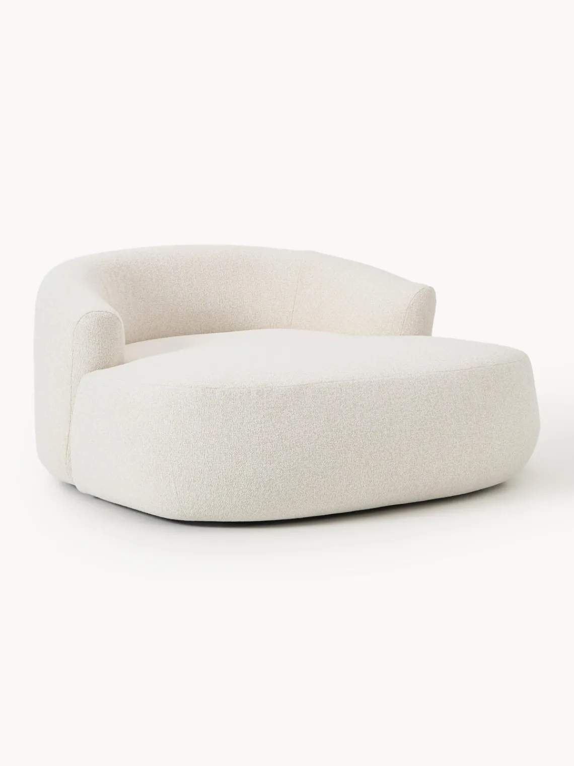 Butacas|Sillones>Westwing Collection Sillón grande en tejido bouclé Sofia Bouclé jaspeado, blanco crema