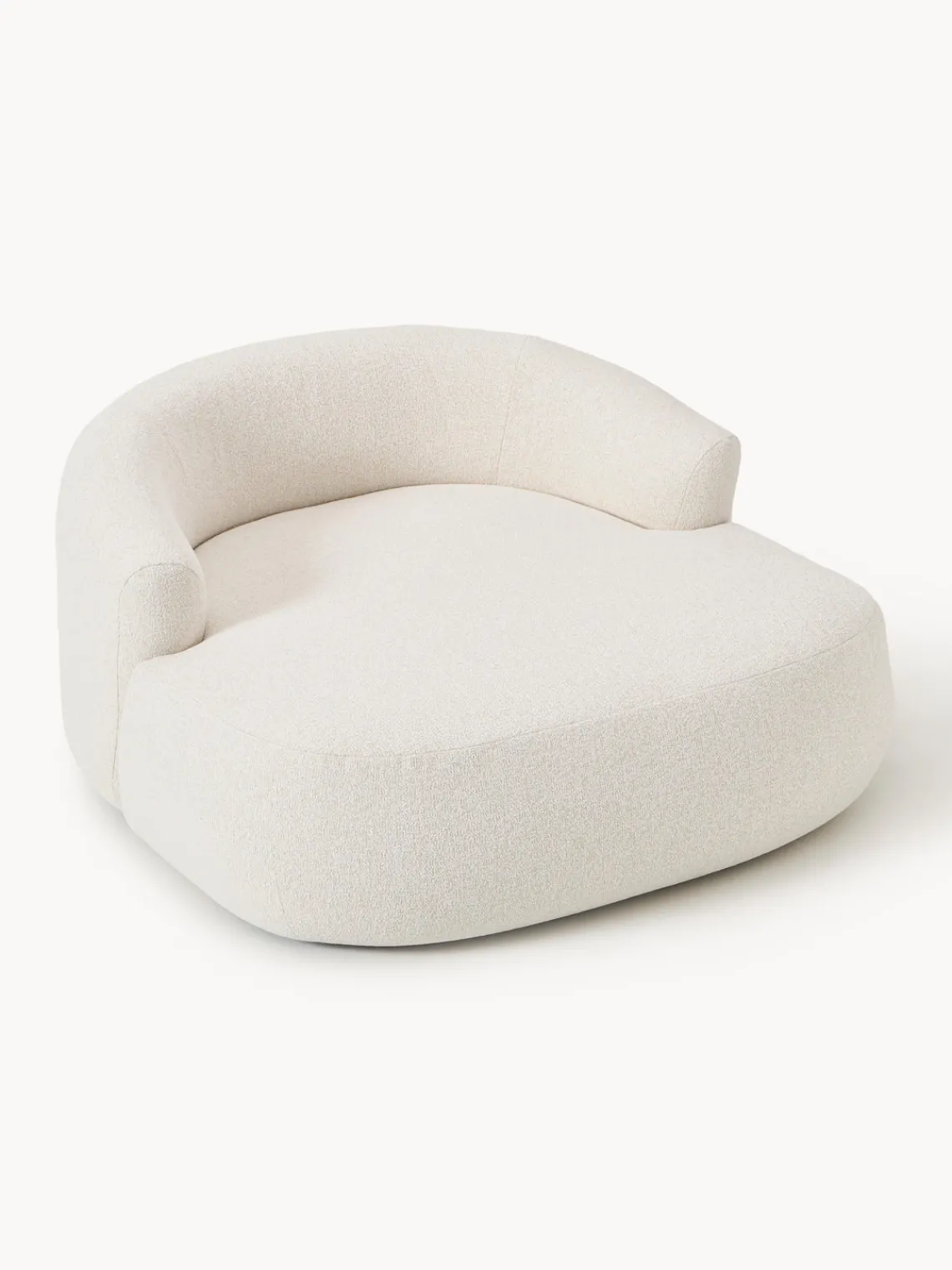 Butacas|Sillones>Westwing Collection Sillón grande en tejido bouclé Sofia Bouclé jaspeado, blanco crema