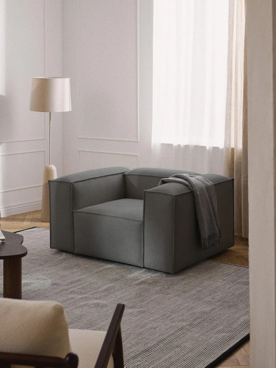 Butacas|Sillones>Westwing Collection Sillón Lennon Tejido gris antracita